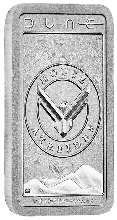 DUNE HOUSE ATREIDES 2026 10G SILVER MINTED BAR