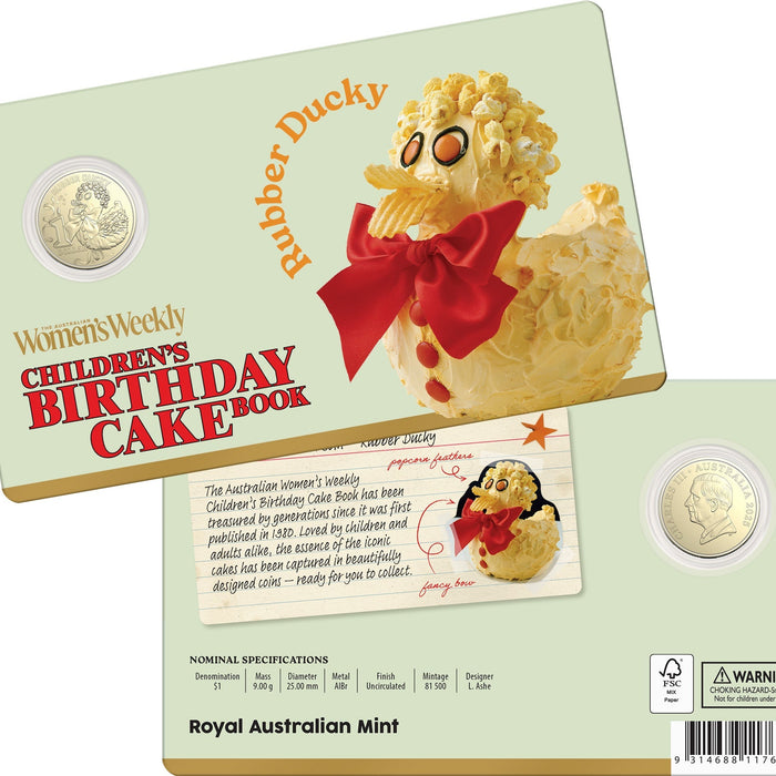 Rubber Ducky Australian Women Weekly Cook Book Coin at thegiftmart.com.au