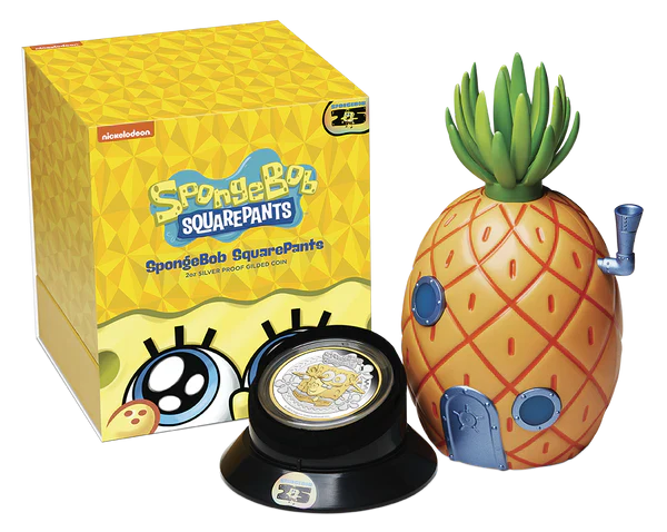 SpongeBob SquarePants 2024 2oz Silver Proof Gilded Coin