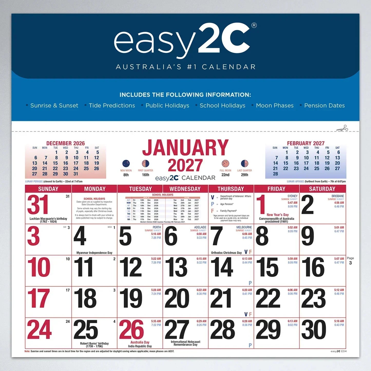EASY 2C 2027 MAGNETIC MINI CALENDAR — The Gift Mart