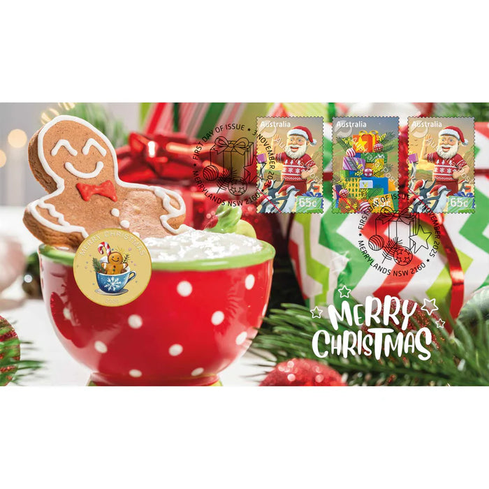 MERRY CHRISTMAS 2025 STAMP AND COIN COVER