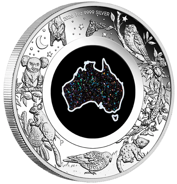 Great Southern Land Nocturnal 2026 1oz Silver Proof Matrix Opal Coin