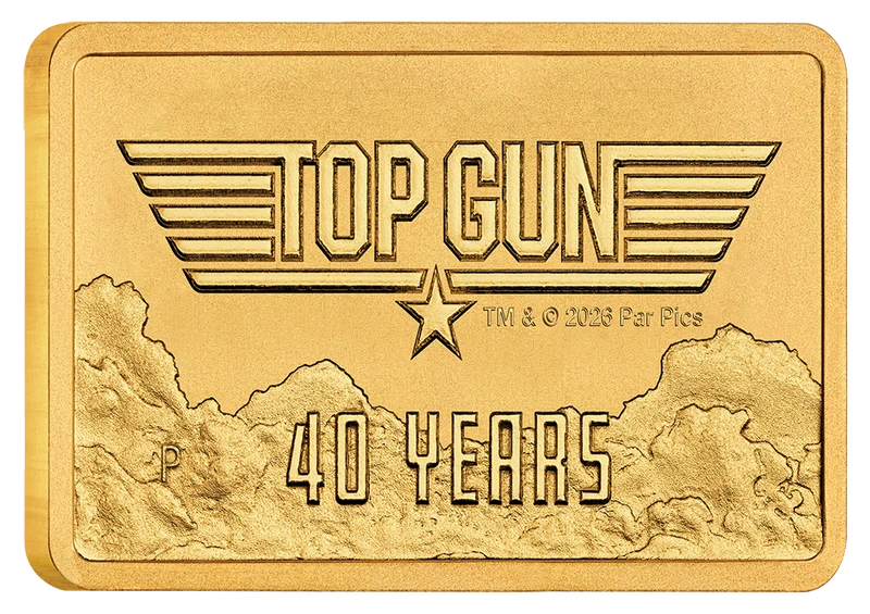 40 Years of Top Gun 2026 1g Gold Rectangular Coin in Card