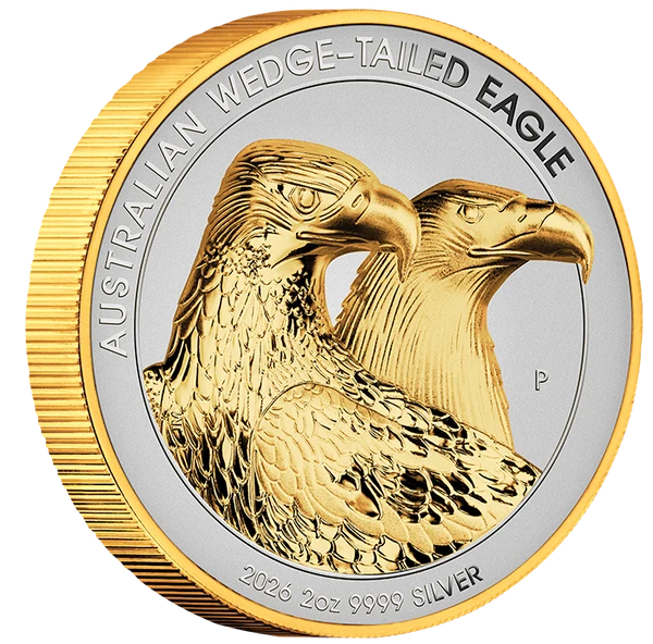 WEDGE TAILED EAGLE 2026 2OZ SILVER ERP UHR GILDED COIN