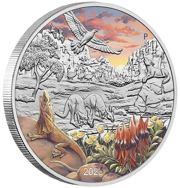 Wonders of Australia - The Outback 2026 1oz Silver Coloured Coin in Card