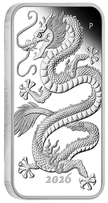 DRAGON 2026 1OZ SILVER PROOF RECTANGLE COIN