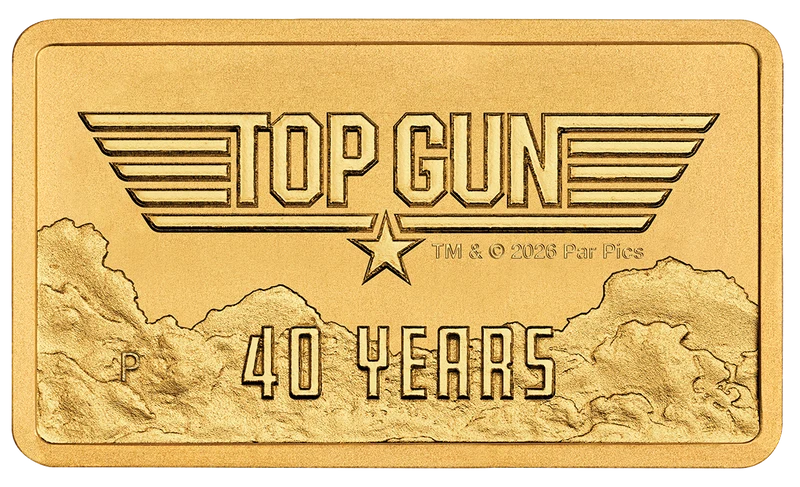 40 Years of Top Gun 2026 1g Gold Rectangular Coin in Card