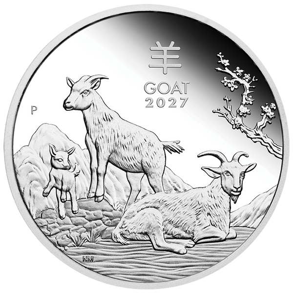 2027 Year of the Goat Silver Proof Three-Coin Set
