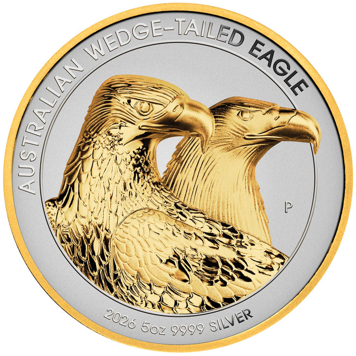 Australian Wedge-tailed Eagle 2026 5oz Silver Enhanced Reverse Proof Ultra High Relief Gilded Coin