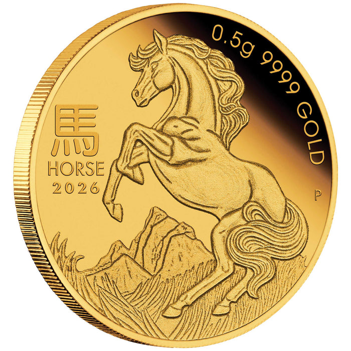 AUSTRALIAN LUNAR SERIES III 2026 YEAR OF THE HORSE 0.5 G GOLD COIN
