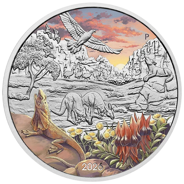 Wonders of Australia - The Outback 2026 1oz Silver Coloured Coin in Card