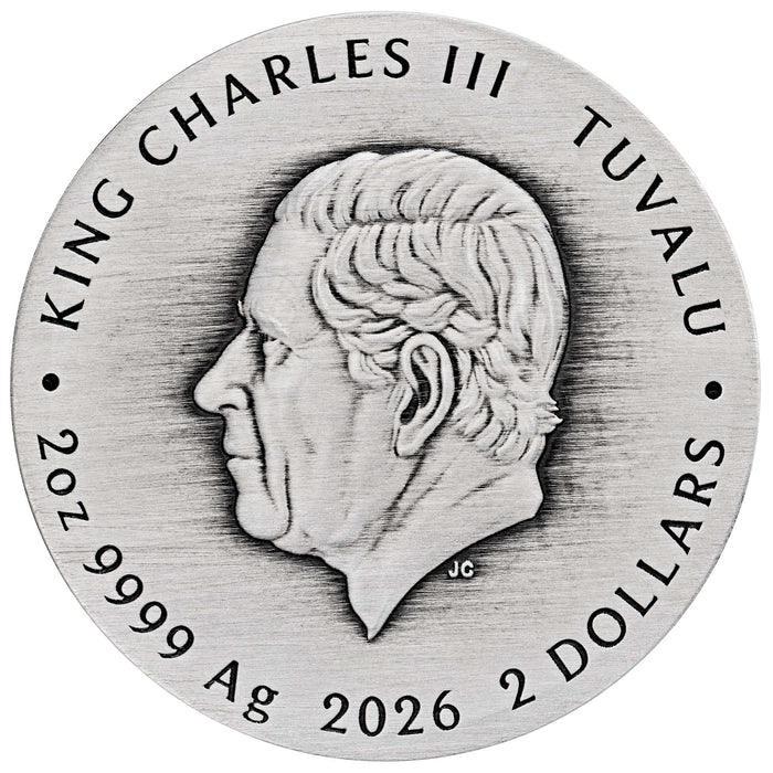 2026 DUNE WORM 2OZ SILVER ANTIQUED COIN
