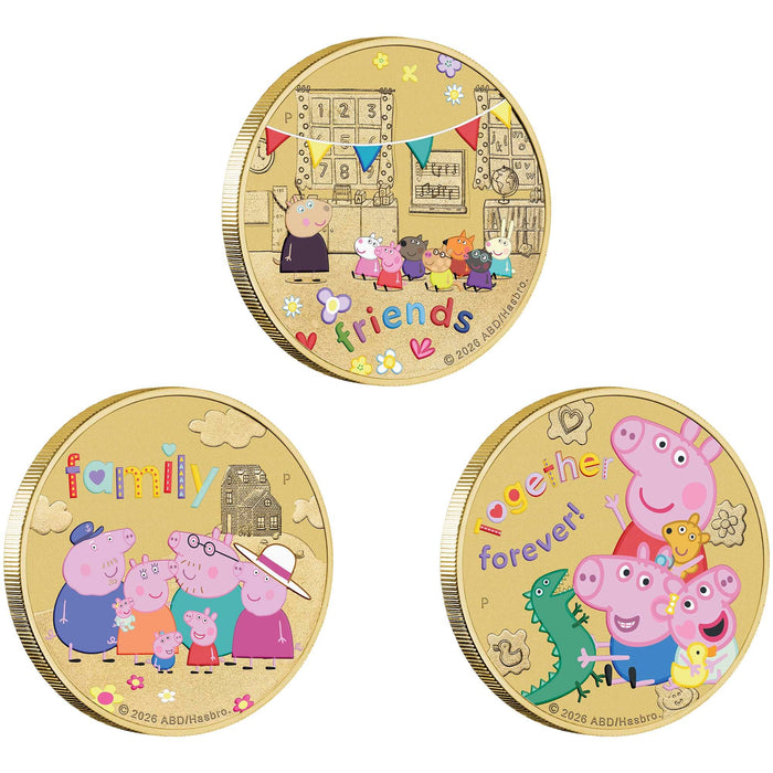 Peppa Pig 2026 Collector Coins in Card(Three Coin Set)