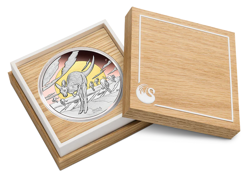 WONDERS OF AUSTRALIA KANGAROO 2026 5 OZ SILVER PROOF DOUBLE GILDED COIN