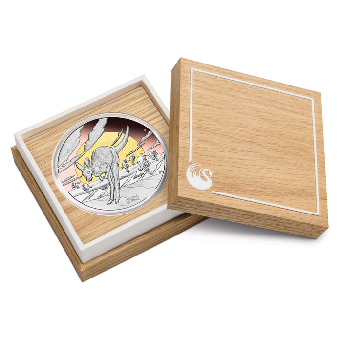 WOAD The outback Kangaroo 2026 5oz Silver Proof Double Gilded Coin