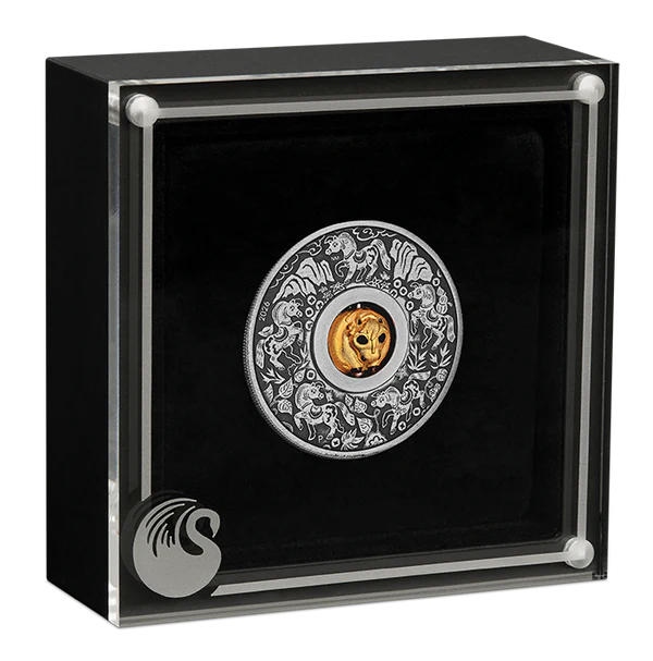 Year of the Horse Rotating Charm 2026 1oz Silver Antiqued Coin