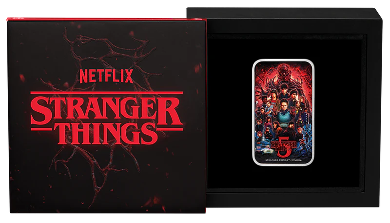 Stanger Things Season 5 2026 1oz Silver Coloured Rectangular Coin