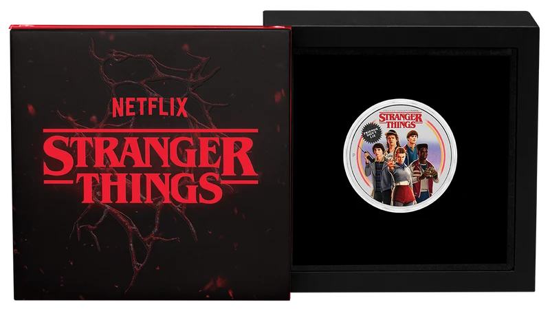 STRANGER THINGS FRIENDS DONT LIE 2026 1OZ SILVER COLOURED COIN