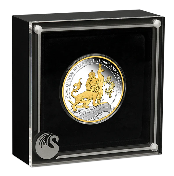 H.M. Queen Elizabeth II 100th Anniversary 2026 1oz Silver Proof Gilded Coin