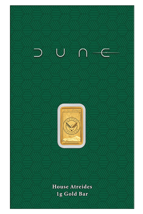 DUNE HOUSE ATREIDES 2026 1G GOLD MINTED BAR
