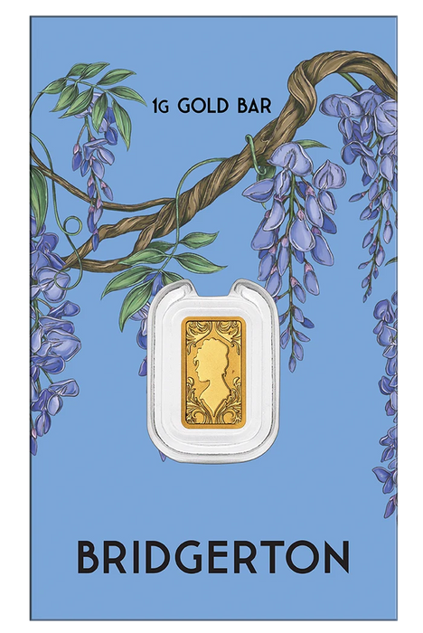 Bridgerton 2026 1g Gold Minted Bar in Card