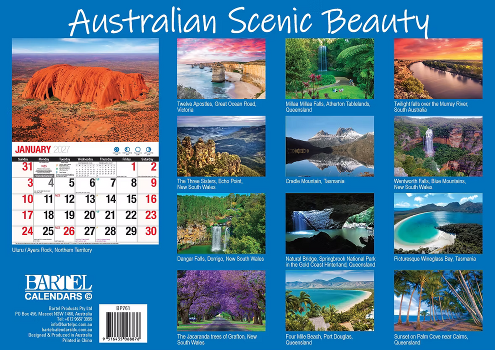 BARTEL CALENDARS 2027 AUSTRALIAN SCENIC BEAUTY