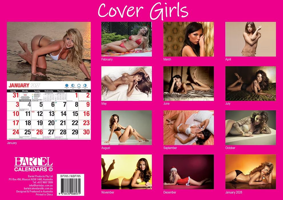 BARTEL CALENDARS 2027 COVER GIRLS