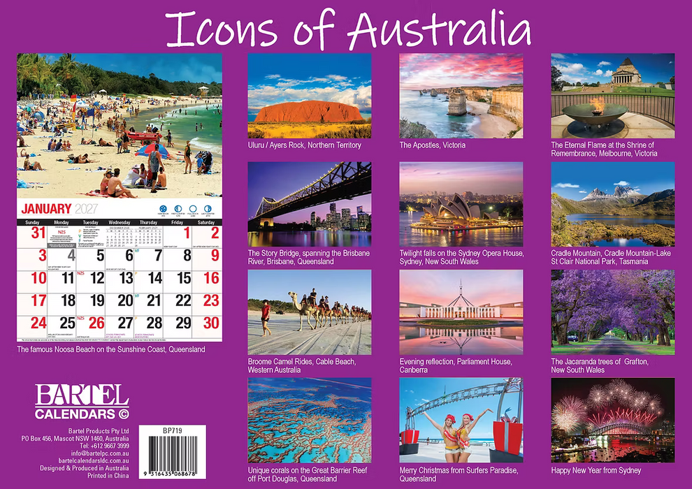 BARTEL CALENDARS 2027 ICONS OF AUSTRALIA