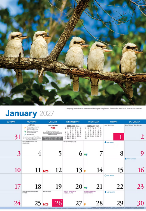 Birds of Australia Calender 2027