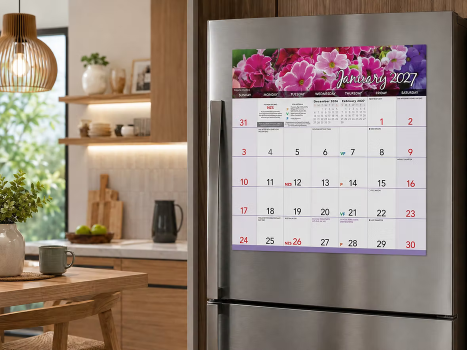 2027 MAGNETIC CALENDAR BEAUTIFUL FLOWERS