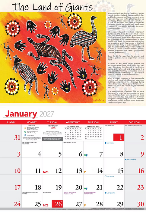 2027 TALES OF THE DREAMTIME CALENDAR