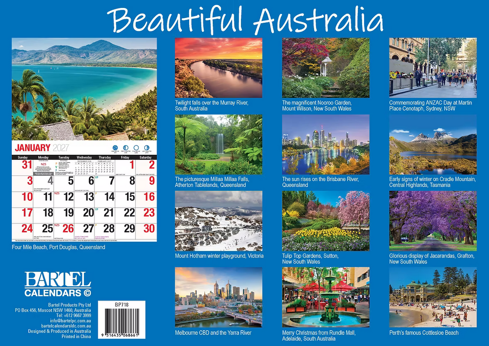 BARTEL CALENDARS 2027 BEAUTIFUL AUSTRALIA