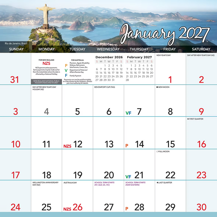 2027 MAGNETIC CALENDAR DESTINATIONS