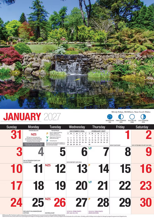 BARTEL CALENDARS 2027 GREAT GARDENS OF AUSTRALIA