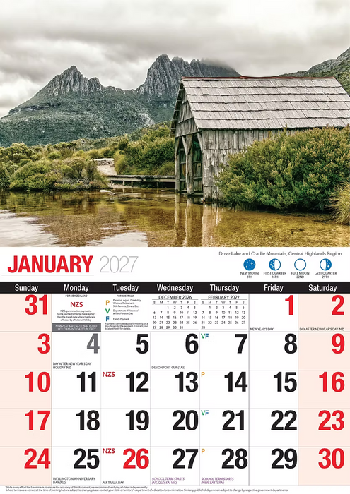 BARTEL CALENDARS 2027 TASMANIA