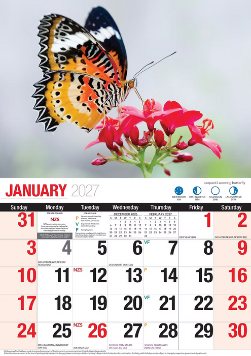 BARTEL CALENDARS 2027 BUTTERFLIES