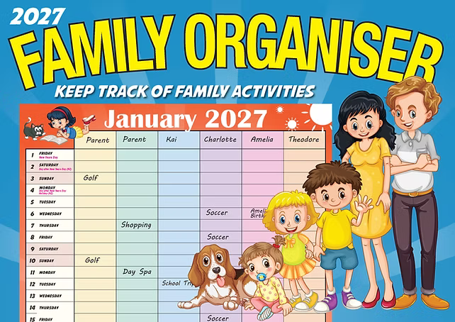 BARTEL CALENDARS 2027 FAMILY ORGANISER
