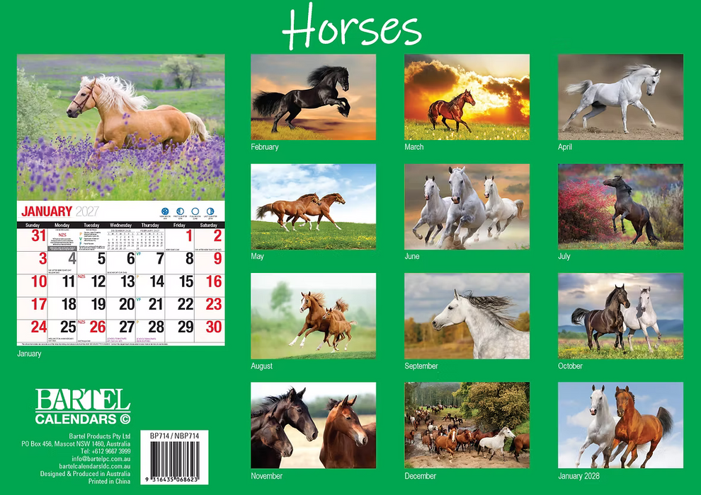 BARTEL CALENDARS 2027 HORSES