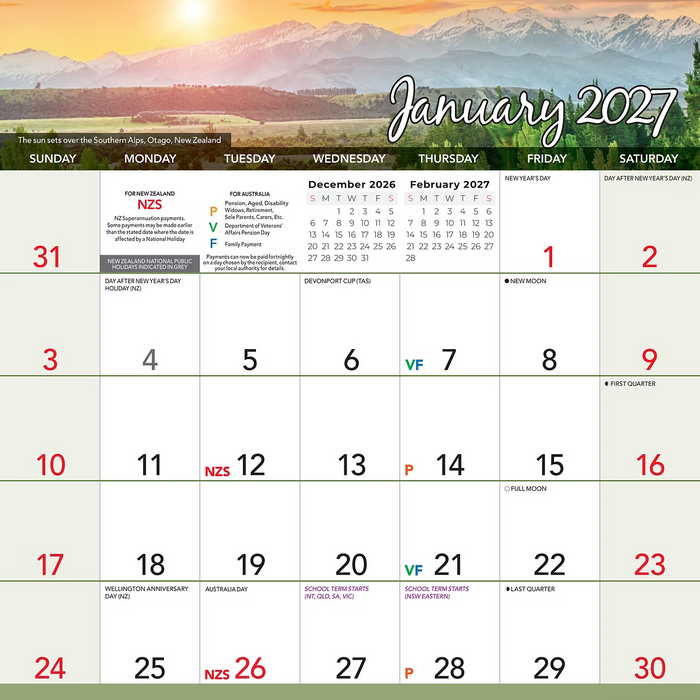 2027 MAGNETIC CALENDARS SUNRISE AND SUNSETS