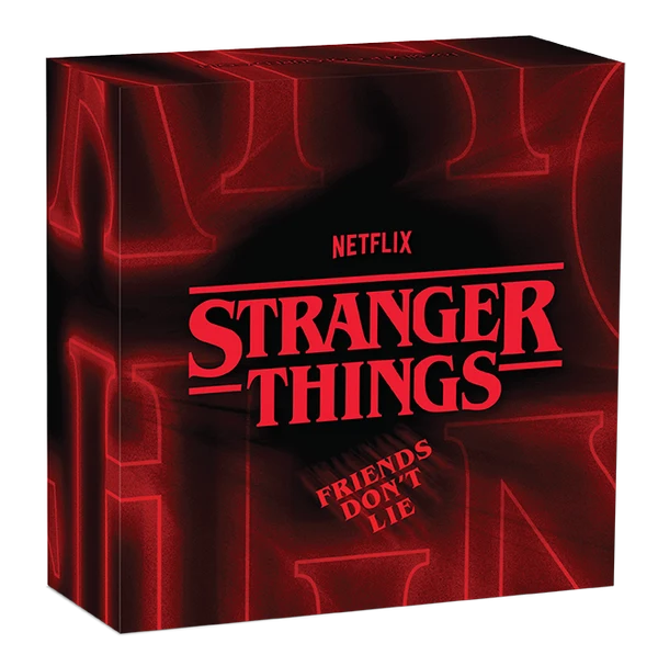 STRANGER THINGS FRIENDS DONT LIE 2026 1OZ SILVER COLOURED COIN