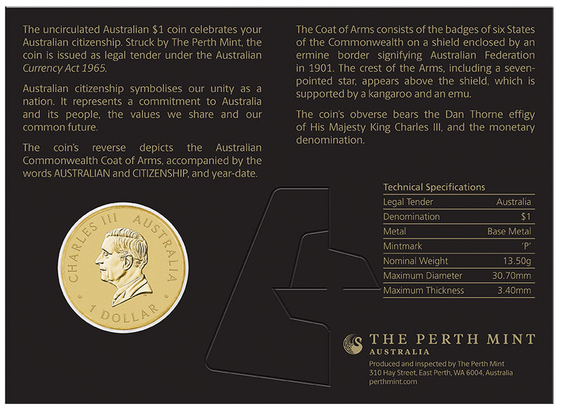 Australian Citizenship 2027 $1 Coin in Card