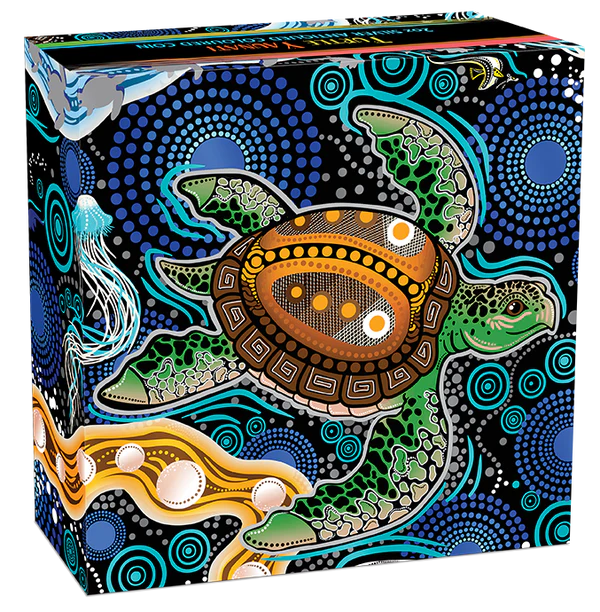 Turtle Lunatic 2026 2oz Silver Antiqued Coloured Coin