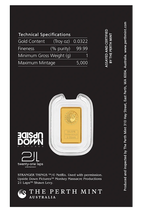 STRANGER THINGS 2026 1GRAM GOLD MINTED BAR