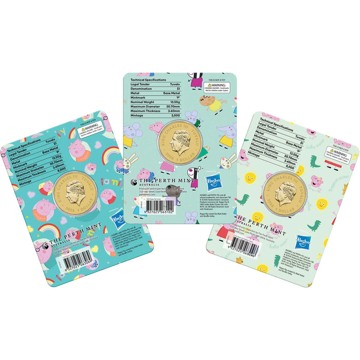 Peppa Pig 2026 Collector Coins in Card(Three Coin Set)