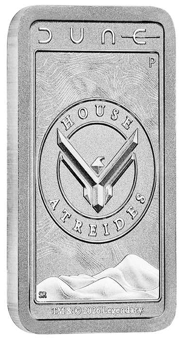 DUNE HOUSE ATREIDES 2026 10G SILVER MINTED BAR