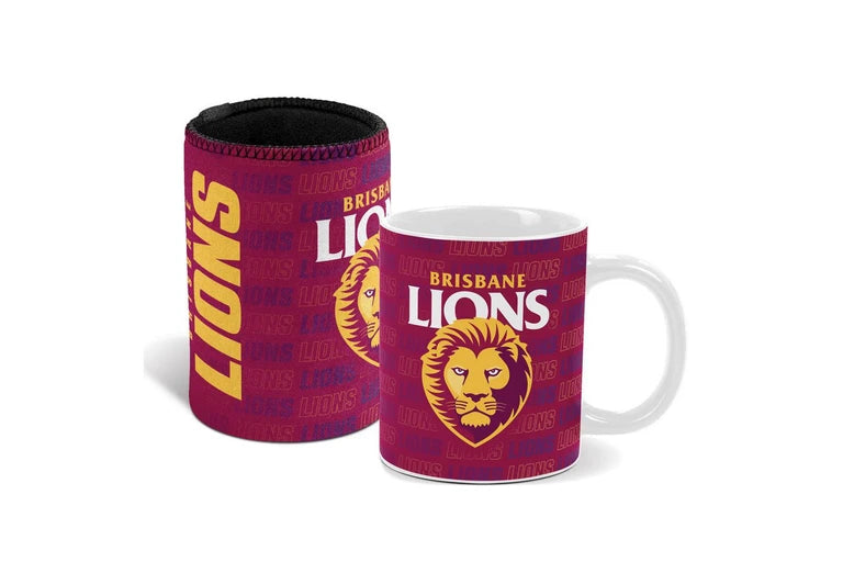 BRISBANE LIONS MUG AND CAN COOLER PACK