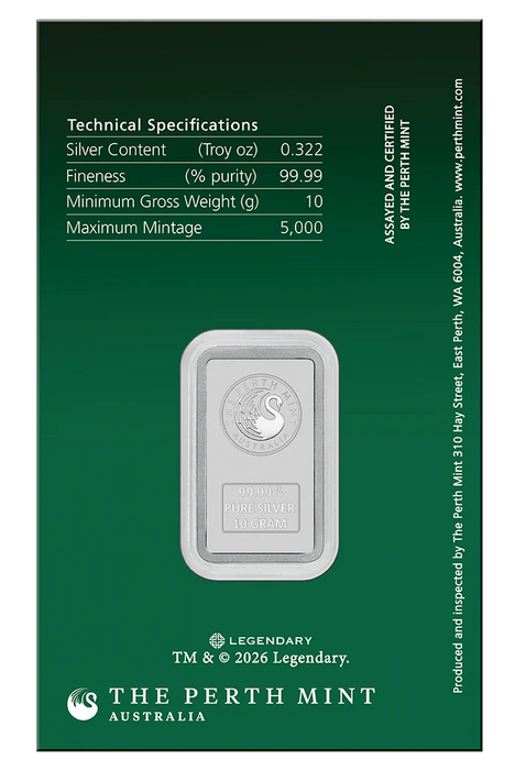 DUNE HOUSE ATREIDES 2026 10G SILVER MINTED BAR