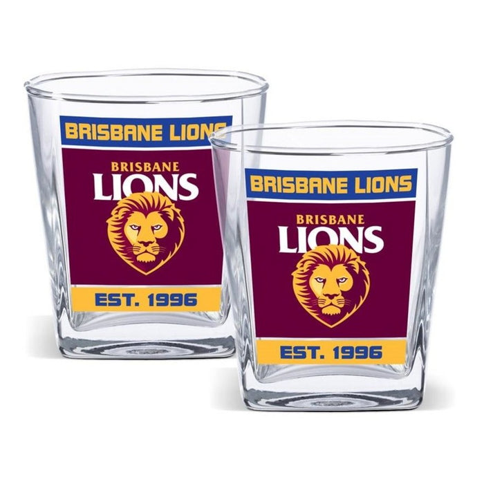 SET 2 SPIRIT GLASSES BRISBANE LIONS