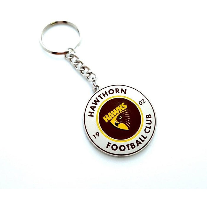 AFL Round Key Ring - Hawthorn Hawks - Keyring - Aussie Rules - TROFE