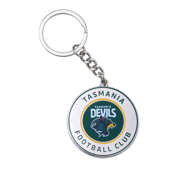 TASMANIA DEVILS OFFICIAL PRODUCT ROUND LOGO METAL KEYRING